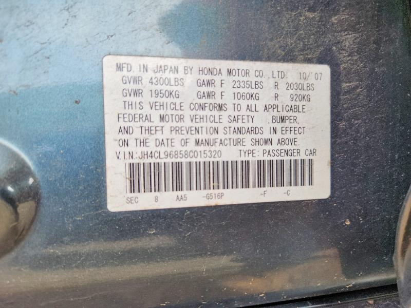 Продажа на аукционе авто 2008 Acura Tsx, vin: JH4CL96858C015320, номер лота: 56227206