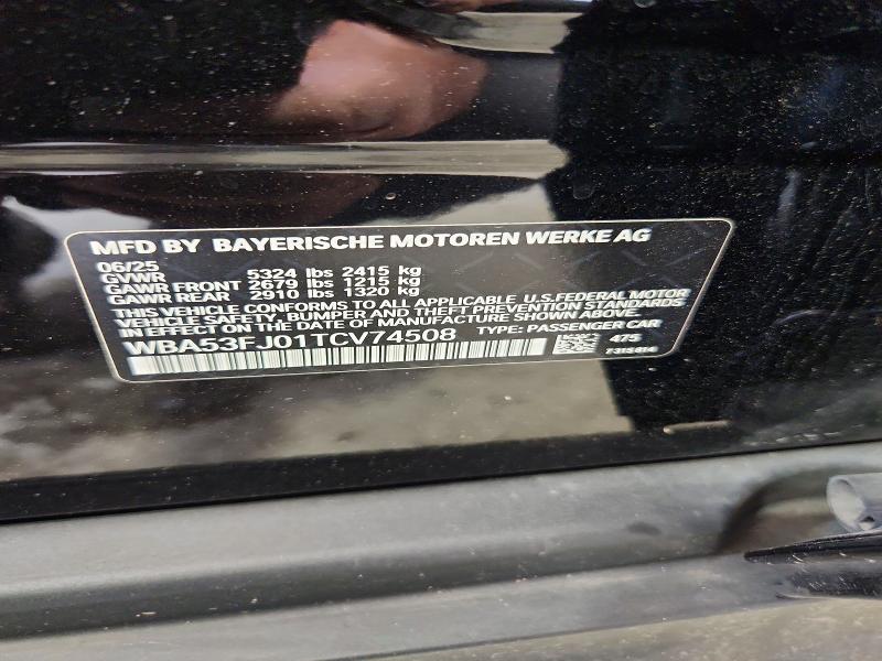 Aukcja sprzedaży 2026 Bmw 530, vin: WBA53FJ01TCV74508, numer aukcji: 56497096