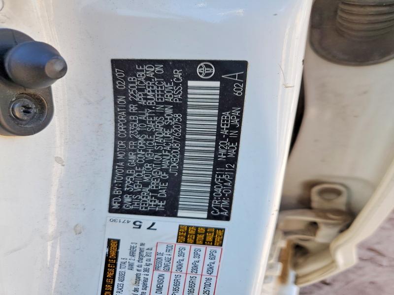 56806196 :رقم المزاد ، JTDKB20U877620758 vin ، 2007 Toyota Prius مزاد بيع