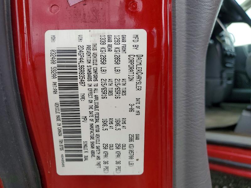 Продаж на аукціоні авто 2006 Dodge Grand Caravan, vin: 2D4GP44L96R835487, номер лоту: 56892876