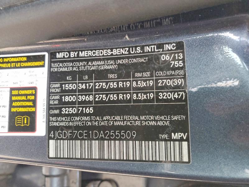 56522006 :رقم المزاد ، 4JGDF7CE1DA255509 vin ، 2013 Mercedes-benz Gl مزاد بيع