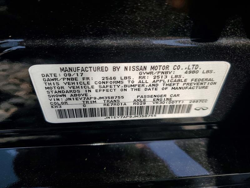 Продаж на аукціоні авто 2018 Infiniti Q50, vin: JN1EV7AP9JM358755, номер лоту: 55568166