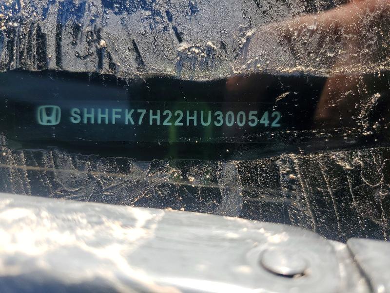 2017 Honda Civic მანქანა იყიდება აუქციონზე, vin: SHHFK7H22HU300542, აუქციონის ნომერი: 57766786