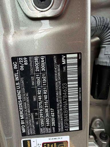 58508486 :رقم المزاد ، 4JGFB4KB9NA784623 vin ، 2022 Mercedes-benz Gle مزاد بيع