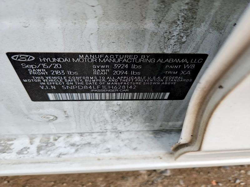 58272806 :رقم المزاد ، 5NPD84LF1LH628142 vin ، 2020 Hyundai Elantra مزاد بيع