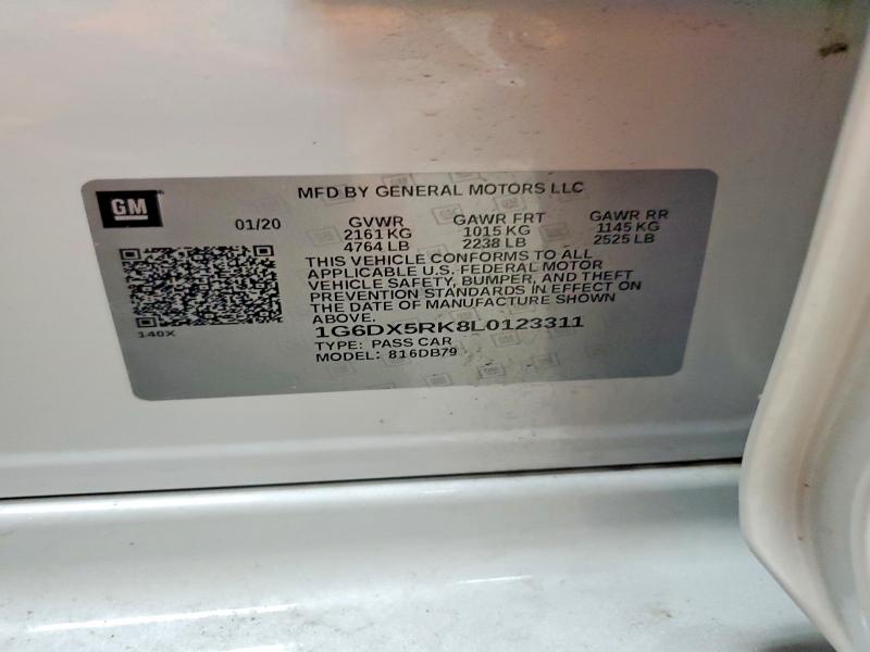 Aukcja sprzedaży 2020 Cadillac Ct5, vin: 1G6DX5RK8L0123311, numer aukcji: 53820656
