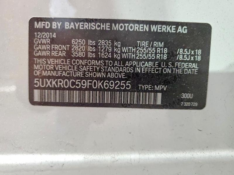 Aukcja sprzedaży 2015 Bmw X5, vin: 5UXKR0C59F0K69255, numer aukcji: 56184336
