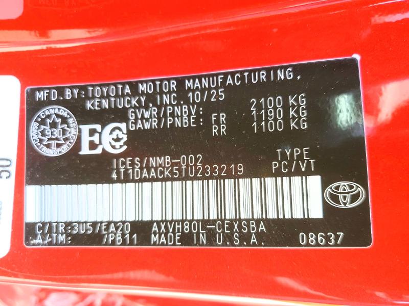 Aukcja sprzedaży 2026 Toyota Camry, vin: 4T1DAACK5TU233219, numer aukcji: 55396226