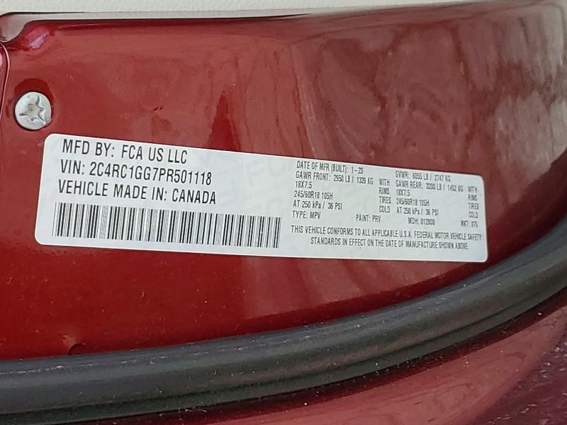 Продажа на аукционе авто 2023 Chrysler Pacifica, vin: 2C4RC1GG7PR501118, номер лота: 57670276