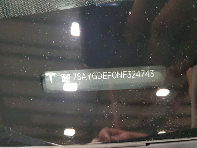 Продажа на аукционе авто 2022 Tesla Model Y, vin: 7SAYGDEF0NF324743, номер лота: 85607775