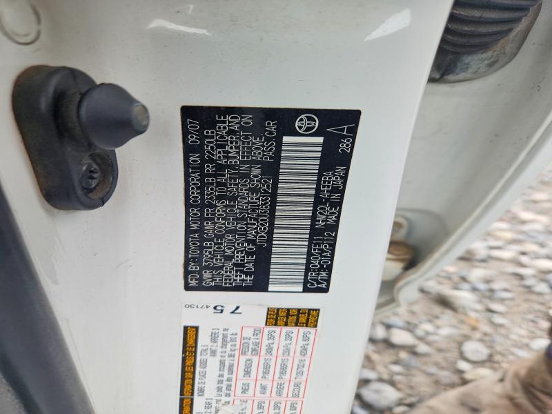Aukcja sprzedaży 2008 Toyota Prius, vin: JTDKB20U383312521, numer aukcji: 56517236