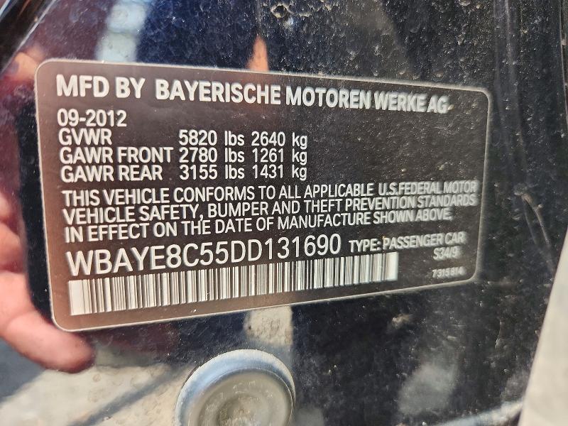 Aukcja sprzedaży 2013 Bmw 750, vin: WBAYE8C55DD131690, numer aukcji: 58616756