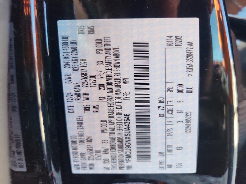 Aukcja sprzedaży 2025 Ford Escape, vin: 1FMCU9GNXSUA43646, numer aukcji: 58021126