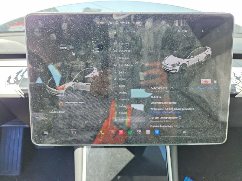 2019 Tesla Model 3 მანქანა იყიდება აუქციონზე, vin: 5YJ3E1EA1KF427262, აუქციონის ნომერი: 55894256