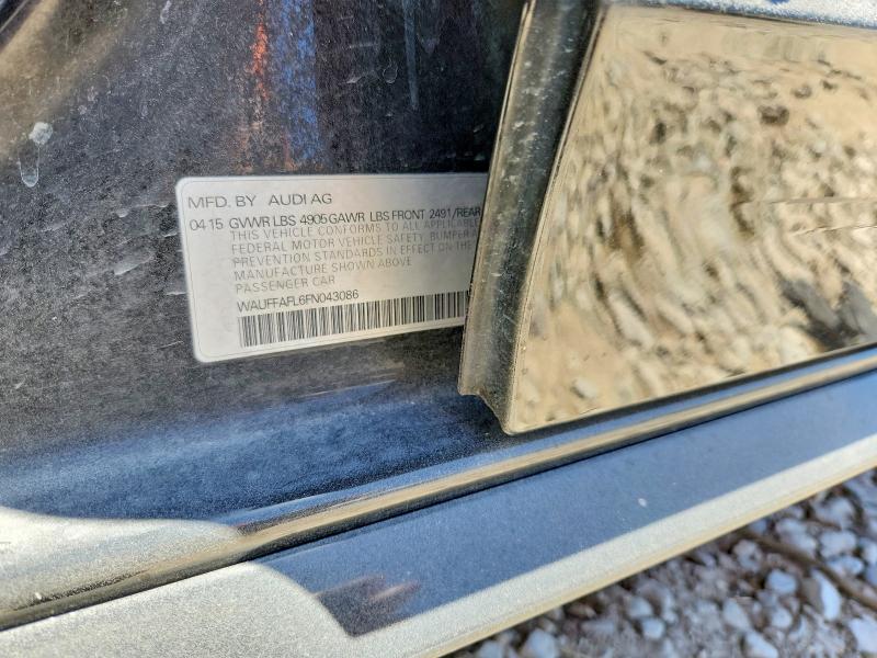 2015 Audi A4 მანქანა იყიდება აუქციონზე, vin: WAUFFAFL6FN043086, აუქციონის ნომერი: 57682066