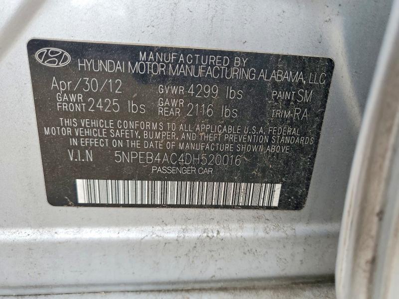 56092966 :رقم المزاد ، 5NPEB4AC4DH520016 vin ، 2013 Hyundai Sonata مزاد بيع