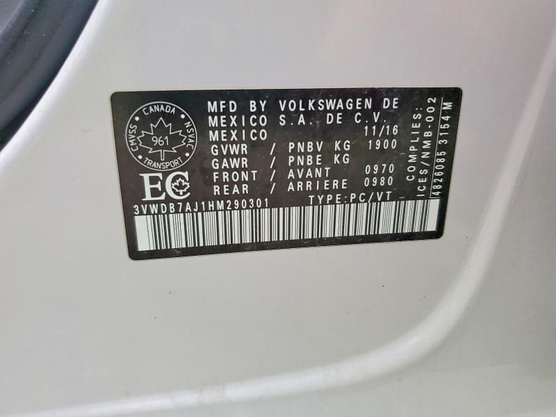 Продажа на аукционе авто 2017 Volkswagen Jetta, vin: 3VWDB7AJ1HM290301, номер лота: 54075796