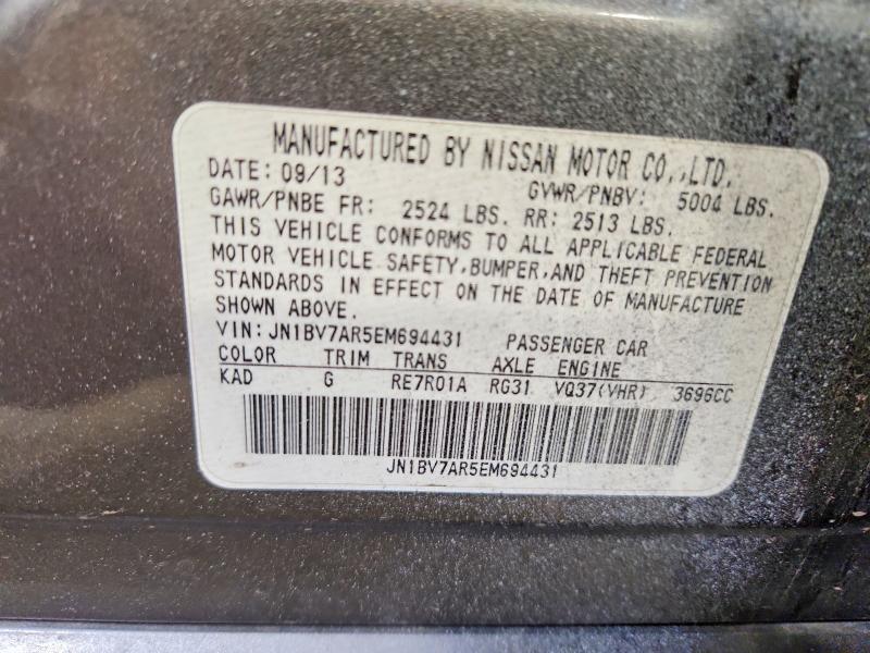 Продажа на аукционе авто 2014 Infiniti Q50, vin: JN1BV7AR5EM694431, номер лота: 56292036