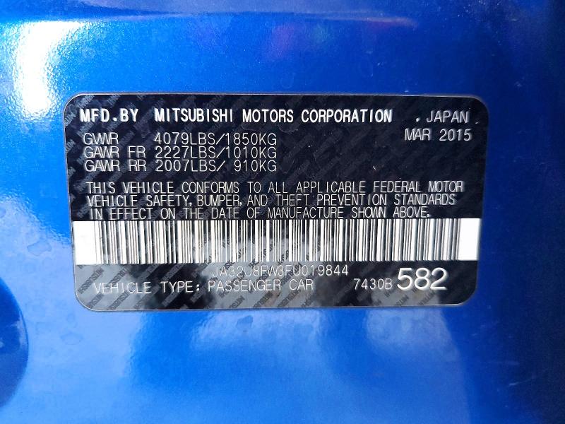 Aukcja sprzedaży 2015 Mitsubishi Lancer, vin: JA32U8FW3FU019844, numer aukcji: 56367236