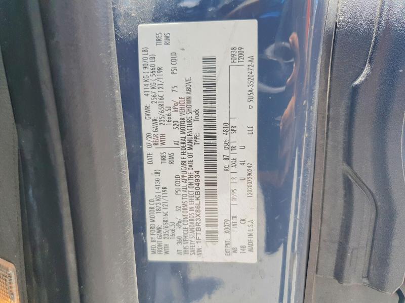 Aukcja sprzedaży 2020 Ford Transit, vin: 1FTBR3X86LKB04934, numer aukcji: 57961886