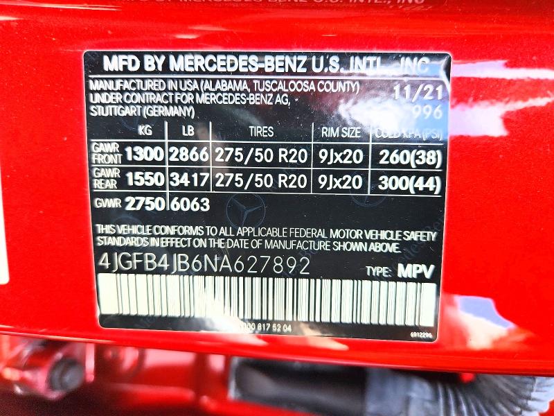 56230396 :رقم المزاد ، 4JGFB4JB6NA627892 vin ، 2022 Mercedes-benz Gle مزاد بيع