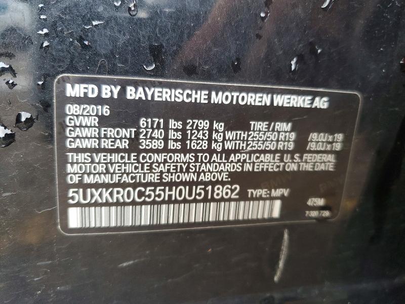 2017 Bmw X5 მანქანა იყიდება აუქციონზე, vin: 5UXKR0C55H0U51862, აუქციონის ნომერი: 58995976