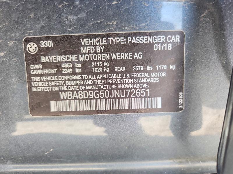 Продажа на аукционе авто 2018 Bmw 330, vin: WBA8D9G50JNU72651, номер лота: 56636206