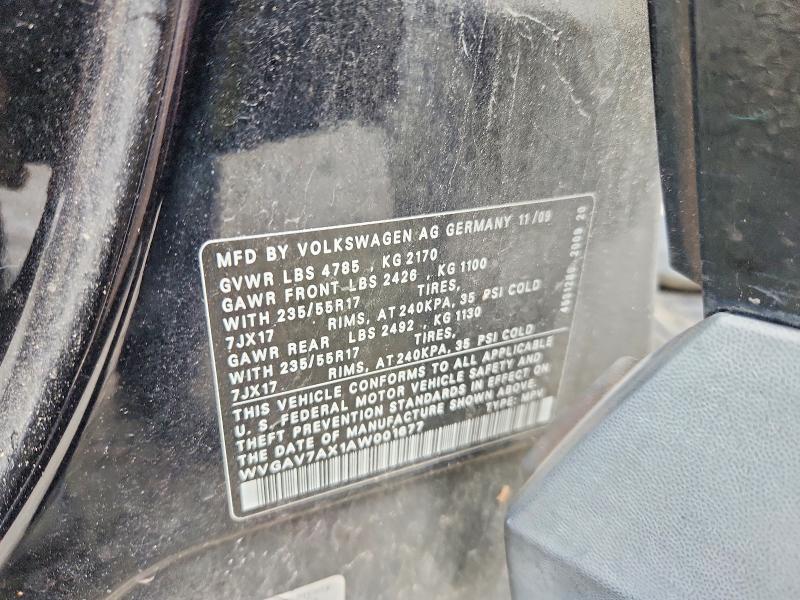 Aukcja sprzedaży 2010 Volkswagen Tiguan, vin: WVGAV7AX1AW001677, numer aukcji: 57574416