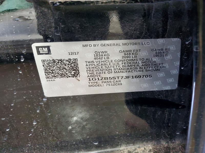 2018 Chevrolet Malibu მანქანა იყიდება აუქციონზე, vin: 1G1ZB5ST7JF169705, აუქციონის ნომერი: 59140466