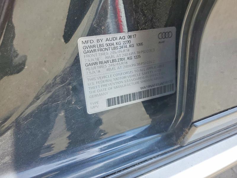 2018 Audi A4 Allroad მანქანა იყიდება აუქციონზე, vin: WA19NAF49JA016132, აუქციონის ნომერი: 57495106