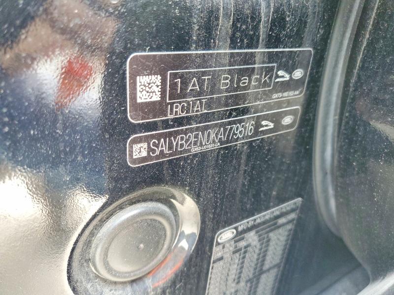55349066 :رقم المزاد ، SALYB2EN0KA779516 vin ، 2019 Land Rover Range Rover Velar مزاد بيع