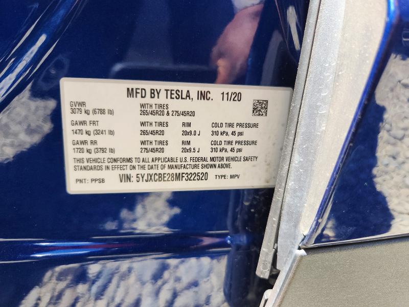Продажа на аукционе авто 2021 Tesla Model X, vin: 5YJXCBE28MF322520, номер лота: 56368366