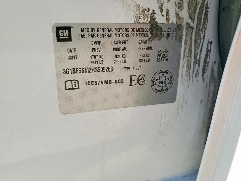 Продаж на аукціоні авто 2017 Chevrolet Cruze, vin: 3G1BF5SM2HS599260, номер лоту: 58507166