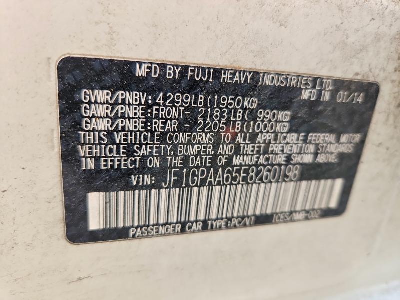 2014 Subaru Impreza მანქანა იყიდება აუქციონზე, vin: JF1GPAA65E8260198, აუქციონის ნომერი: 56834116
