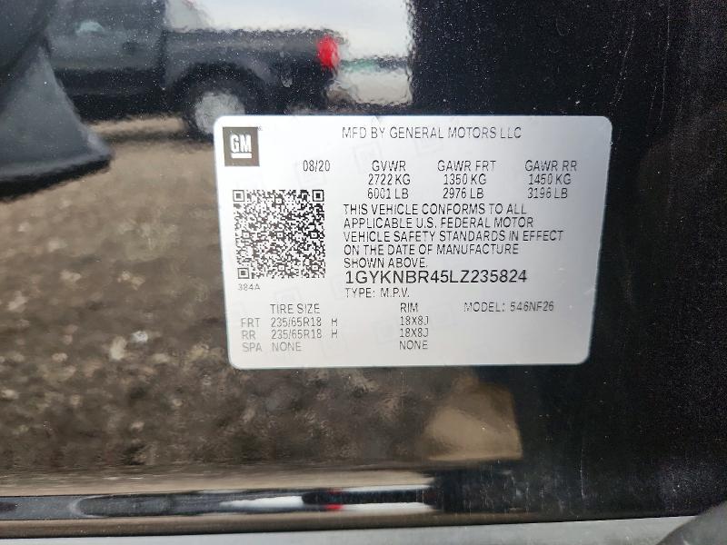 59076366 :رقم المزاد ، 1GYKNBR45LZ235824 vin ، 2020 Cadillac Xt5 مزاد بيع