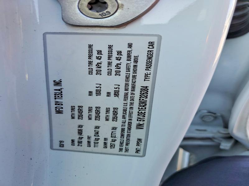Aukcja sprzedaży 2019 Tesla Model 3, vin: 5YJ3E1EA3KF326384, numer aukcji: 57600666