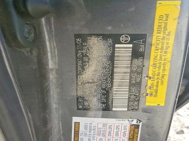 Aukcja sprzedaży 2009 Toyota Camry, vin: JTNBB46K593052539, numer aukcji: 56576986