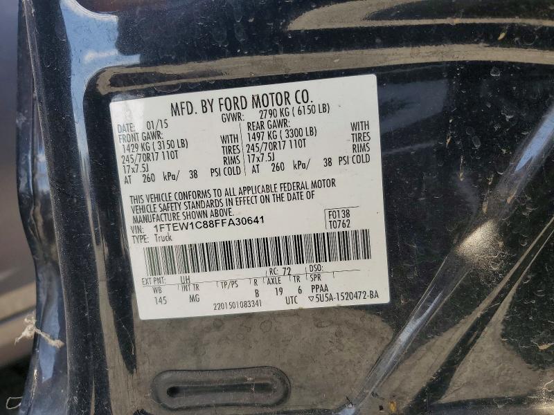 Продаж на аукціоні авто 2015 Ford F150, vin: 1FTEW1C88FFA30641, номер лоту: 58762046