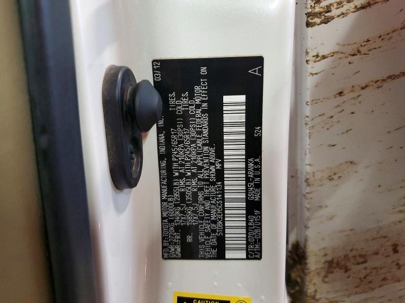 56831896 :رقم المزاد ، 5TDBK3EH5CS141134 vin ، 2012 Toyota Highlander مزاد بيع