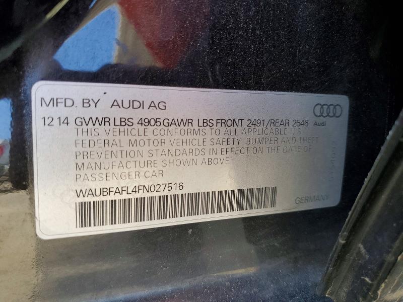 Продаж на аукціоні авто 2015 Audi A4, vin: WAUBFAFL4FN027516, номер лоту: 55456836