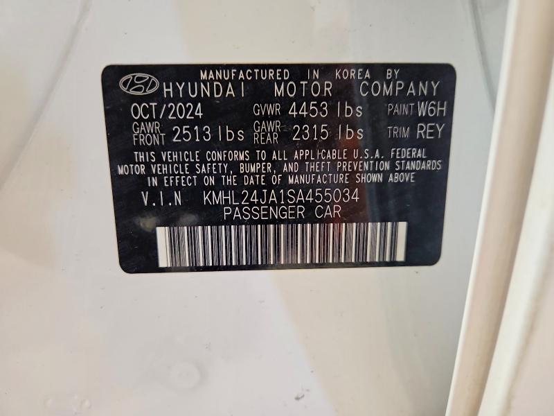 56131066 :رقم المزاد ، KMHL24JA1SA455034 vin ، 2025 Hyundai Sonata مزاد بيع