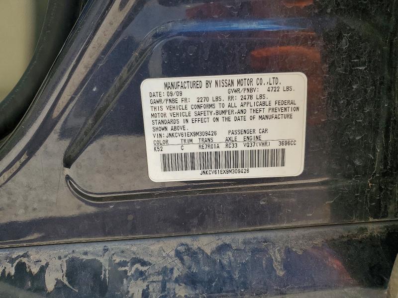 Aukcja sprzedaży 2009 Infiniti G37 Sedan, vin: JNKCV61EX9M309426, numer aukcji: 57956676