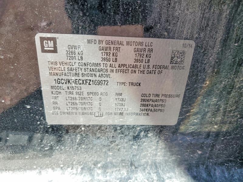 Aukcja sprzedaży 2015 Chevrolet Silverado, vin: 1GCVKRECXFZ169972, numer aukcji: 56772396