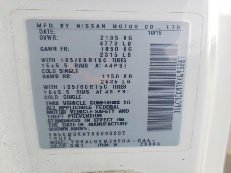 Auction sale of the 2019 Nissan Nv200, vin: 3N6CM0KN7KK695287, lot number: 57416236