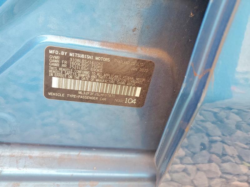 2020 Mitsubishi Mirage მანქანა იყიდება აუქციონზე, vin: ML32F3FJ5LHF07870, აუქციონის ნომერი: 55796756