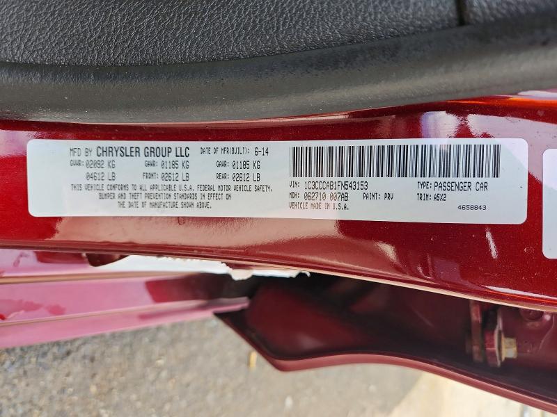 Aukcja sprzedaży 2015 Chrysler 200, vin: 1C3CCCAB1FN543153, numer aukcji: 58936136
