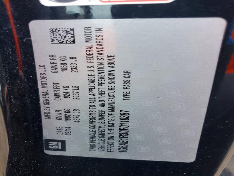 57958436 :رقم المزاد ، 1G6AE1R30F0110387 vin ، 2015 Cadillac Ats مزاد بيع