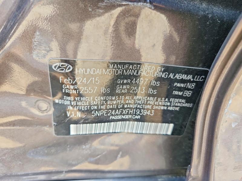 Aukcja sprzedaży 2015 Hyundai Sonata, vin: 5NPE24AFXFH193943, numer aukcji: 57216616