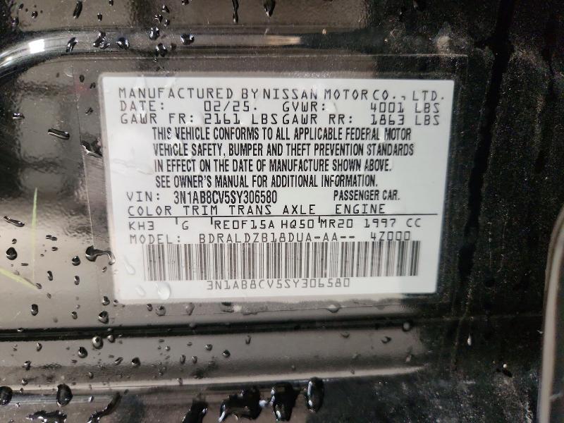 Продажа на аукционе авто 2025 Nissan Sentra, vin: 3N1AB8CV5SY306580, номер лота: 56418996