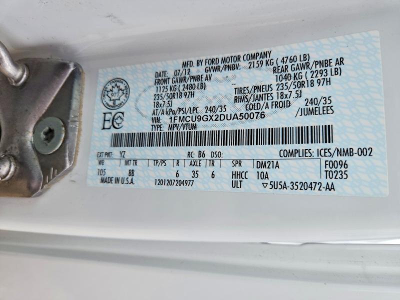 Aukcja sprzedaży 2013 Ford Escape, vin: 1FMCU9GX2DUA50076, numer aukcji: 56853516